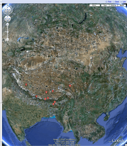 GoogleEarth Asian Rivers from Tibetan Plateau GoogleEarth Asian Rivers from Tibetan Plateau